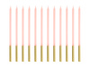 Świeczki urodzinowe gładkie – różowe, 14 cm, zestaw 12 sztuk