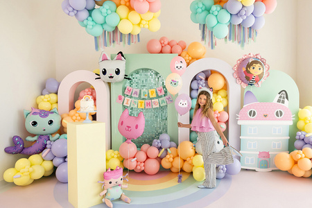 Balony lateksowe Strong Koci Domek Gabi Pastelowe Mix 30 cm 6 szt