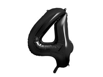 Balon foliowy Cyfra 4 czarna, 86cm