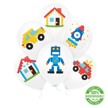 Balony lateksowe Klocki 30cm 6szt.