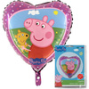 Balon Foliowy Serce Świnka Peppa różowa, 46cm