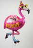 Balon foliowy urodzinowy Flaming Happy Birthday, Różowy, 106 cm