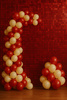 Panel cekinowy dekoracyjny czerwony, 30cm
