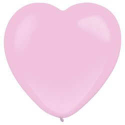 Balony Lateksowe Różowe Serca, Decorator Standard Heart Pink, 30cm, 50 szt.