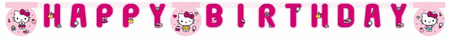 Baner Hello Kitty Happy Birthday, różowy, papier, 2m