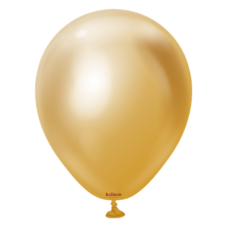 Balony lateksowe Mirror Gold, złoty, 13 cm, 100 szt.