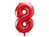 Balon foliowy Cyfra 8 czerwona, 86cm