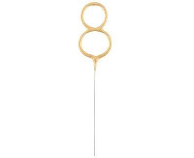 Zimne ognie złota cyfra 8,  17cm
