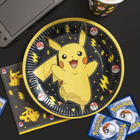 Talerzyki papierowe Pokemon Pikachu, 18 cm, 8 szt.