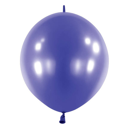 Balony lateksowe Granatowe z łącznikiem, Decorator Metallic E-Link Navy Flag Blue, 15cm, 100 szt.