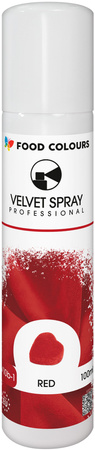 Zamsz w Sprayu Food Colours New Velvet 100ml Czerwony - Barwnik Spożywczy do Tortów i Deserów