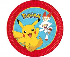 Talerzyki papierowe Pokémon 23 cm 8 sztuk