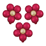 Balon foliowy Kwiatek czerwony matowy stokrotki, 45cm, zestaw 3szt.