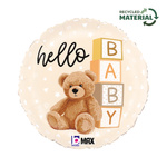 Balon foliowy Hello Baby Teddy Bear Brązowy 45 cm