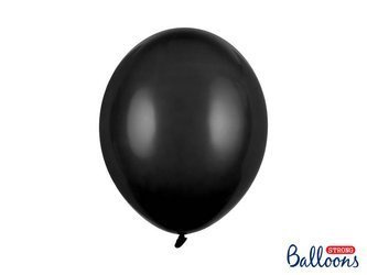 Balony lateksowe Strong, Czarne, Pastel Black, 30cm, 100 szt.