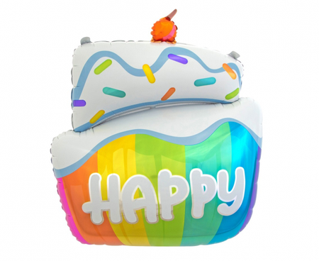 Balon urodzinowy Tort Happy Birthday 60cm