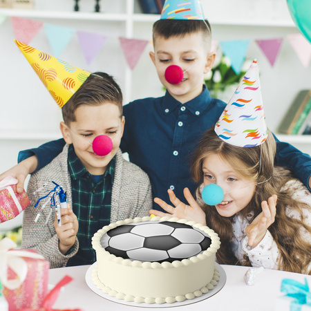 Opłatek na tort Piłka Nożna okrągły 20 cm premium, wegański, bezglutenowy, wycięty