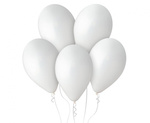Balony lateksowe pastelowe, Gemar Białe White, 33cm, 50szt.