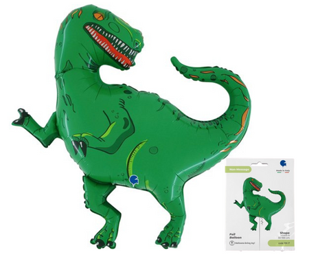 Balon Foliowy - zielony Dinozaur 100 cm Grabo - pakowany
