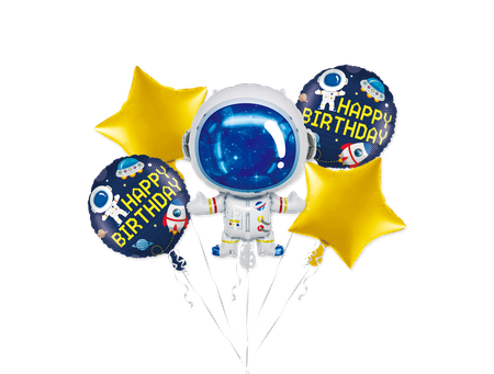 Balony foliowe zestaw Kosmos, Kosmonauta 5 el.