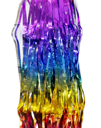 KURTYNA DEKORACYJNA tęczowa w gwiazdki 100 x 200cm