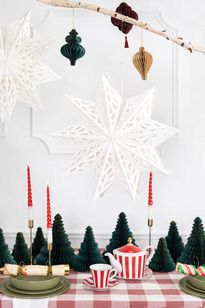Gwiazda papierowa,  biała dekoracja na Święta, 50 cm