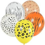Balony lateksowe Safari z motywami zwierzęcymi, 28cm, 5 szt