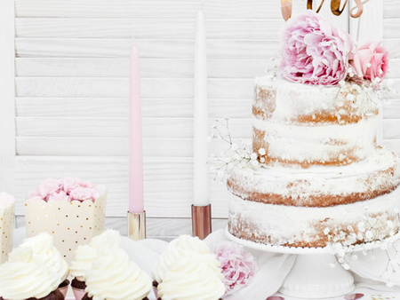 Świece stożkowe białe, 24 cm, 10 szt.