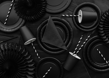 Obrus Syntetyczny Gładki Czarny 137 x 183 cm