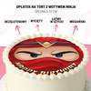 Opłatek na tort Ninja Czerwony okrągły 20 cm premium, wegański, bezglutenowy, wycięty