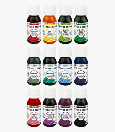 Zestaw 12 Emulsji do Białej Czekolady OS-LC-12-SET 12 x 18ml Barwniki Olejowe do Mas Tłustych