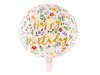 Balon foliowy Happy Birthday! Jasny różowy boho, 35cm