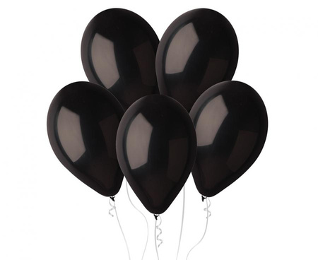 Balony Lateksowe Gemar Czarne Pastel G120, 33cm, 50 szt.