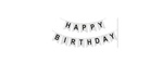 Baner Girlanda urodzinowa Happy Birthday Srebrny Czarny 180 cm