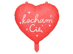 Balon foliowy serce Kocham Cię, czerwone 45 cm