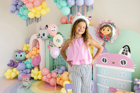 Balon foliowy Koci Domek Gabi Pastylka z falbanką 52 cm