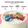Opłatek na tort Pad Kolorowy Gamer okrągły 20 cm premium, wegański, bezglutenowy, wycięty