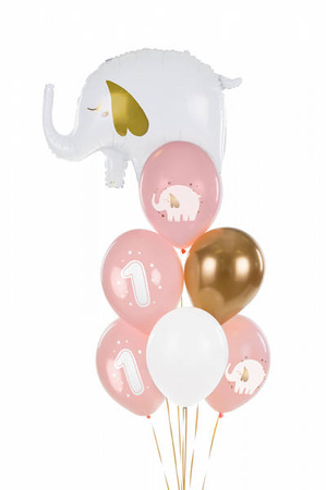 Balony lateksowe Roczek słonik, pastelowe różowe 30cm, 50 sztuk