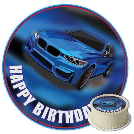 Opłatek na tort Auto okrągły 20 cm premium, wegański, bezglutenowy, wycięty
