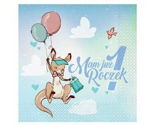 Serwetki Mam już Roczek - Kangurek, 33x33 cm, 20 szt.