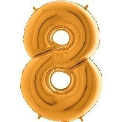 Balon foliowy Cyfra 8 Złota - 102 cm Grabo