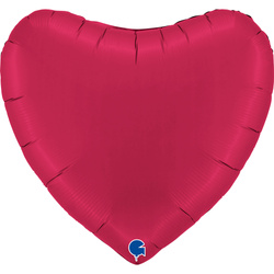 Balon Foliowy Czerwone Serce Satin Cherry 91cm, Satynowe Grabo