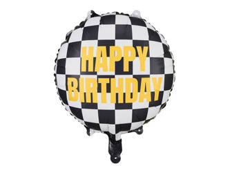 Balon foliowy Szachownica Happy Birthday, 45 cm