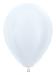 Balony lateksowe Sempertex Pearl White biały perłowy 30 cm, 12szt.