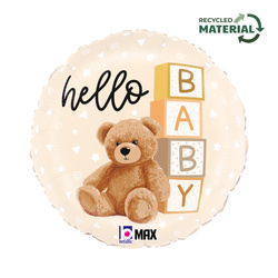 Balon foliowy Hello Baby Teddy Bear Brązowy 45 cm