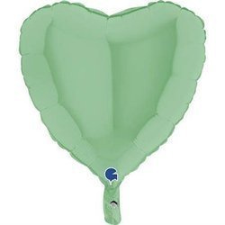 Balon Foliowy - Matowe jasno zielone Serce 46 cm, Grabo