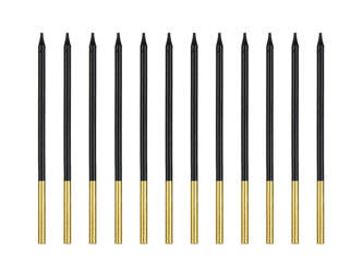 Świeczki urodzinowe gładkie, czarny, 14 cm