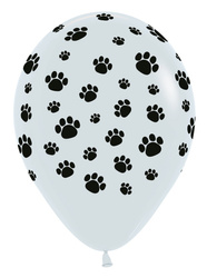 Balony lateksowe Sempertex Biały Łapki, Psi Patrol 30 cm, 25 szt.