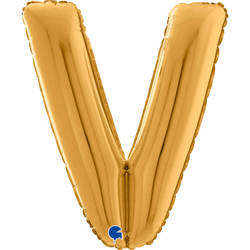 Balon foliowy Litera V, 66cm, Złota