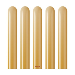 Balony lateksowe do modelownia. Modeling 260 Mirror Gold, złoty, 115 cm, 50 szt.